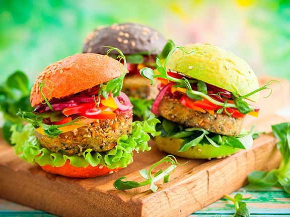 Бургер с нутовой котлетой