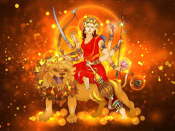 богиня дурга на льве