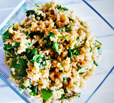 Булгур со шпинатом