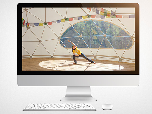 йогиня в мониторе