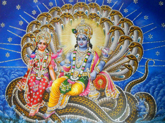 вишну и лакшми сидят на шеше