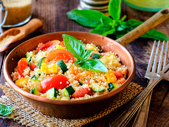 Кускус с запечеными овощами