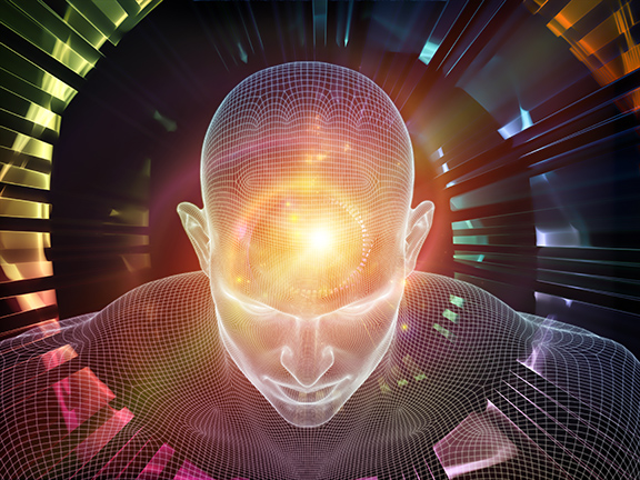 силуэт мужчины со светом