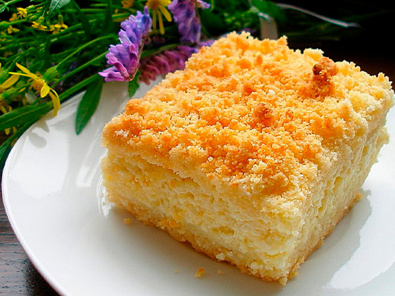 Насыпной творожный пирог