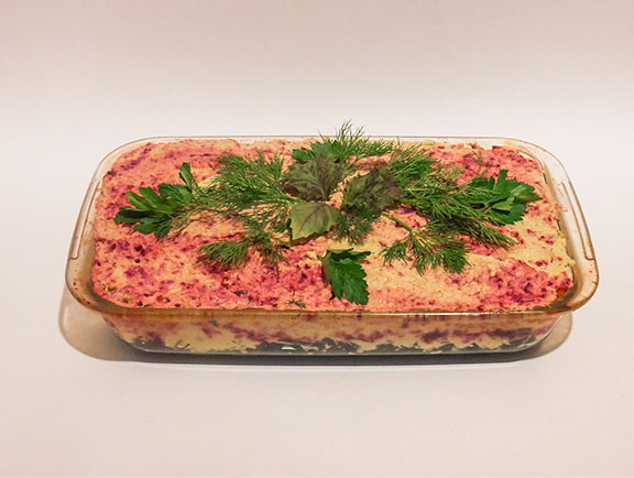 Веганская «Селедка под шубой» с нори