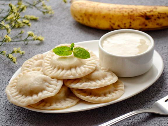 Вареники с бананом