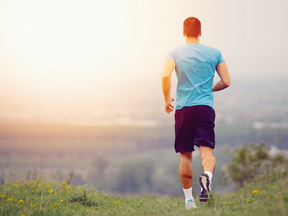 бег, мужчина бегает, рассвет