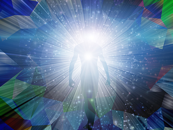 силуэт человека в свете