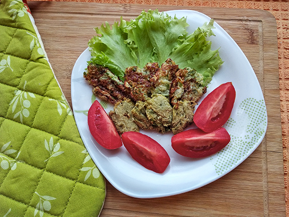 Веганские оладьи из кабачков