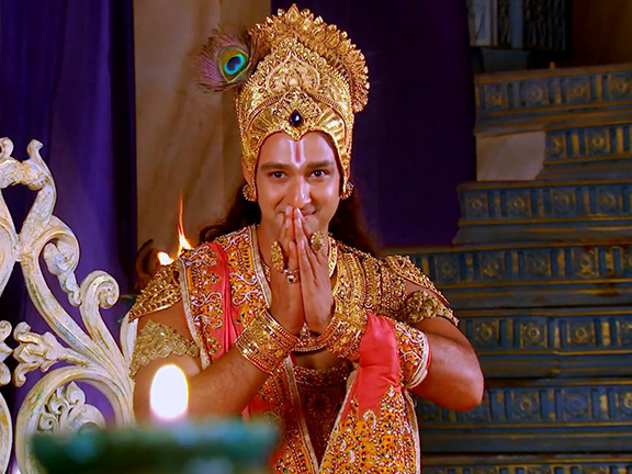 кришна приветствует намасте