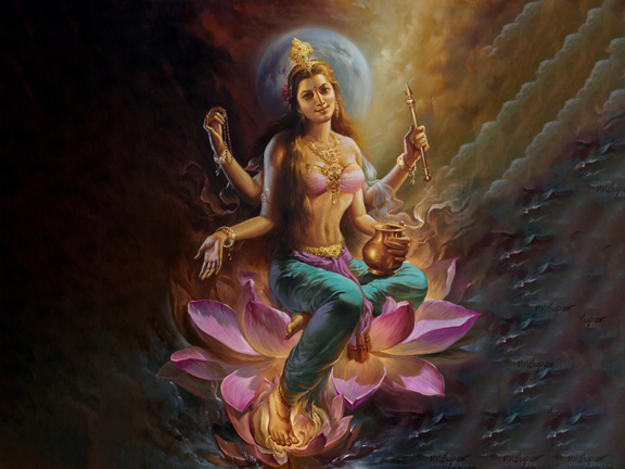 лакшми на лотосе