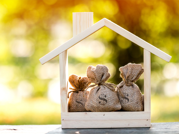мешочки с деньгами в домике