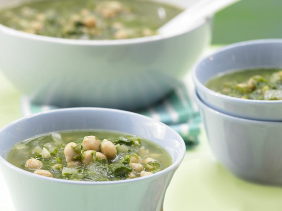 Суп с нутом и шпинатом