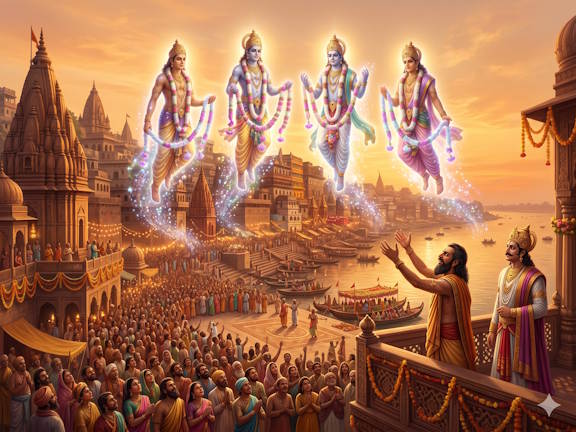 Сияющие божества представляют небесные цветы Каккару