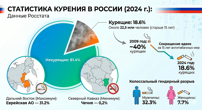 Схема статистики курения в России