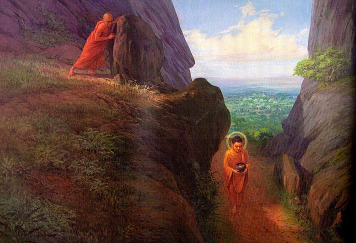 девадатта пытается убить будду