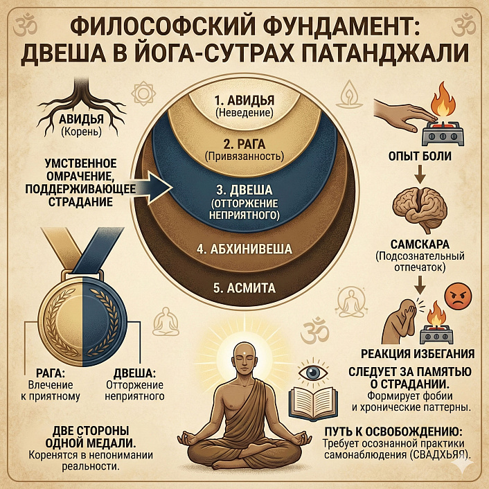 Схема: двеша в системе клеш Йога-сутр Патанджали