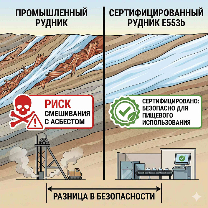 Инфографика геологический разрез рудники: промышленный тальк и сертифицированный