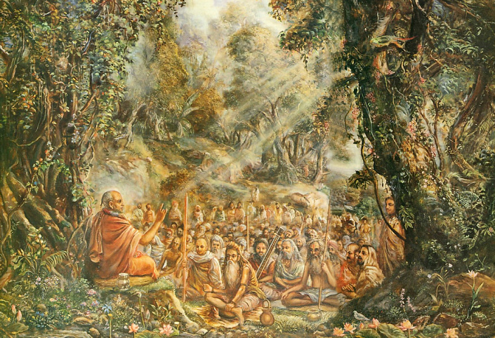 собрание древних мудрецов в лесу