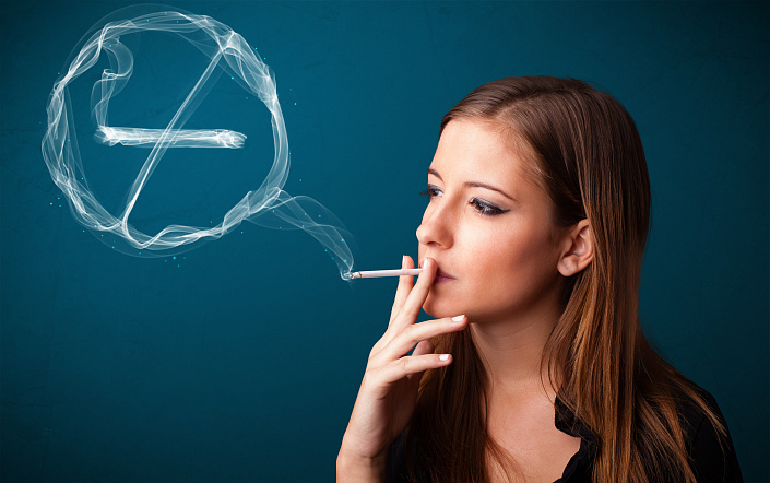 курение, дым, женщина