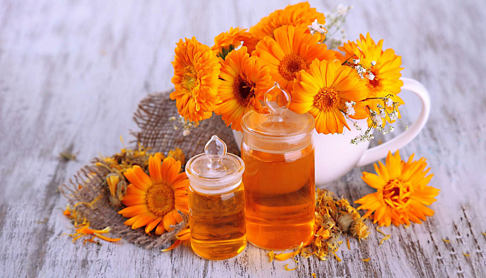 настойка календулы и цветки