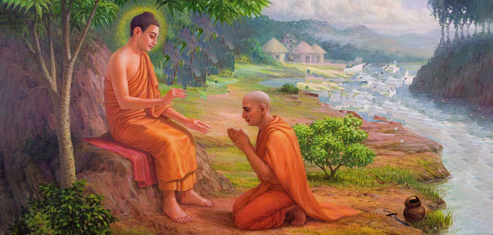 будда шакьямуни с монахом фото