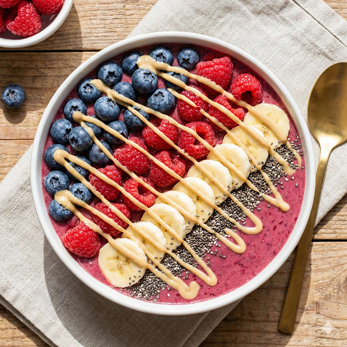 Смузи боул с кунжутным урбечем и фруктами