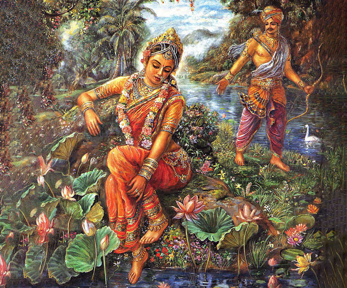 шантану и сатьявати в саду