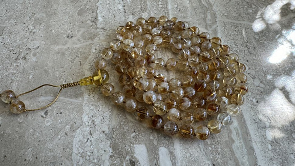 Чётки из цитрина «Всеобъемлющая мудрость Манджушри»