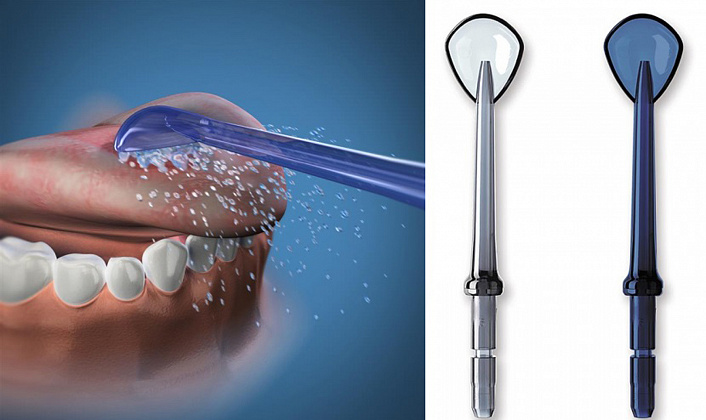 чистка языка ирригатором, ирригатор
