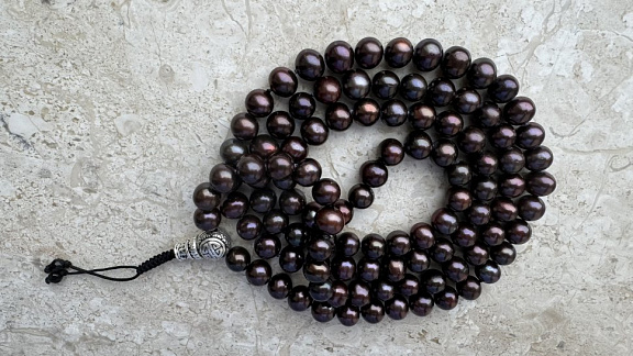 Чётки из жемчуга черного природного «Тайна Дакини»