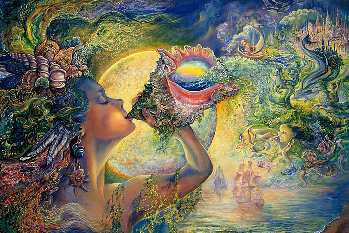 девушка играет на раковине фото