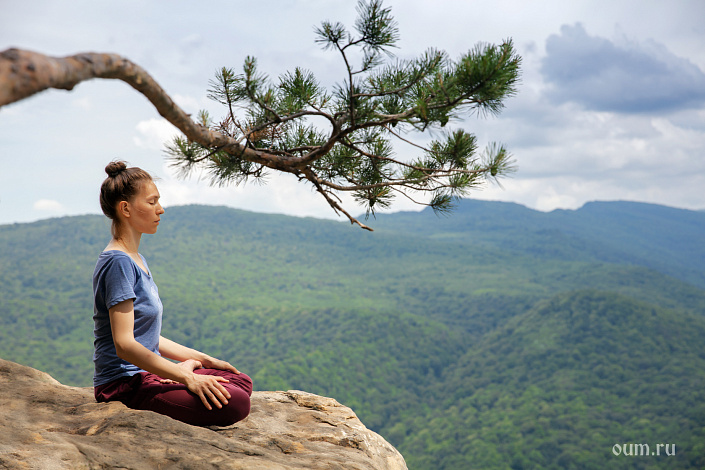 meditation, mountains, girl