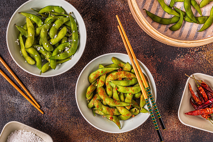 Острые стручки эдамаме фото