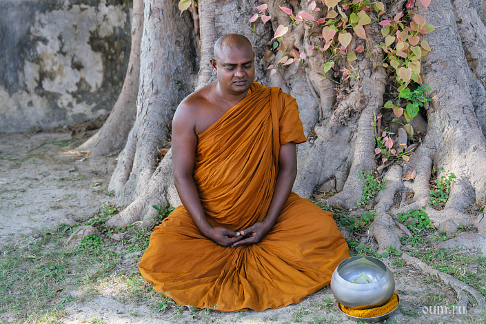 Монах медитирует фото