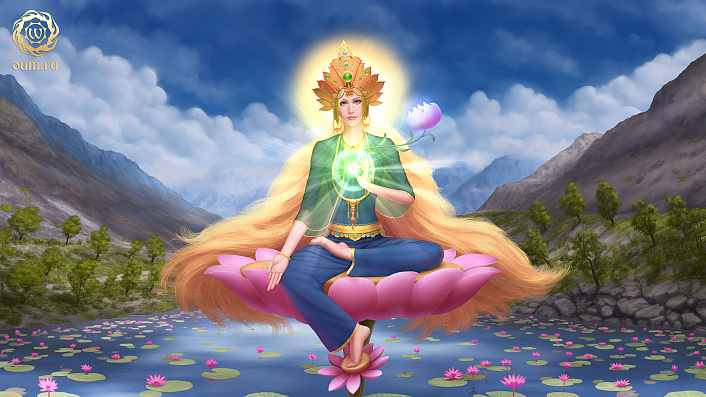 Зеленая Тара, богиня, лотос фото