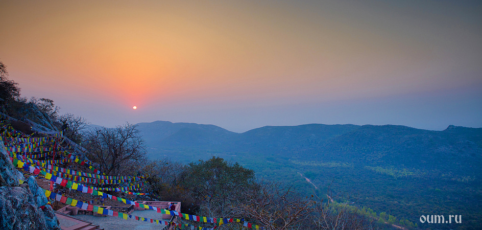 гора, солнце