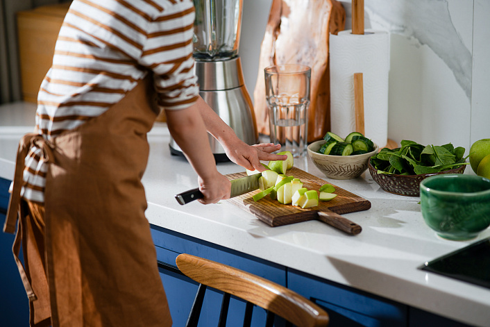 яблоко, огурец