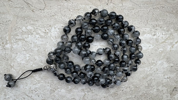 Чётки из кварца турмалинового «Природа Бытия»