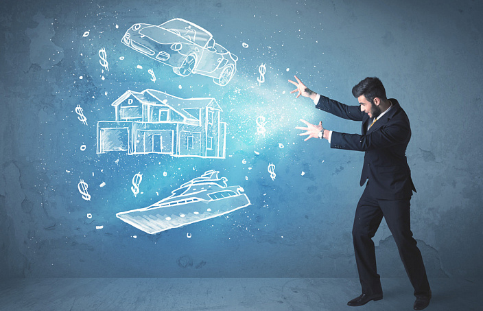 мужчина, машина, дом