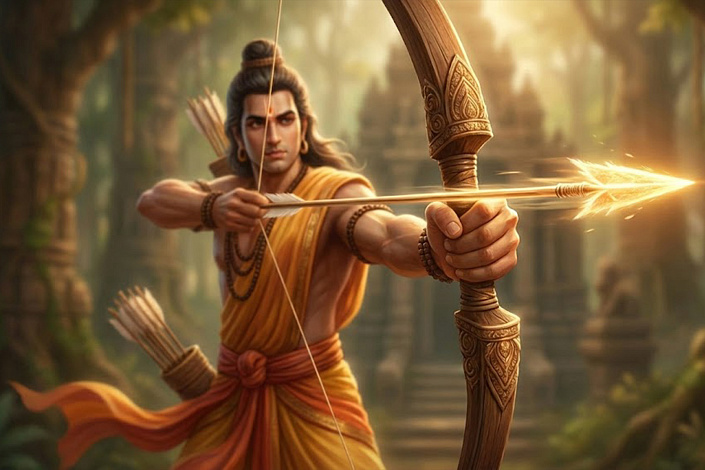 Лучник и выпущенная стрела