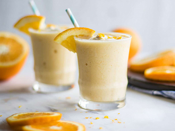 Кунжутно-апельсиновый молочный коктейль