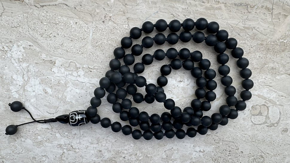 Чётки из агата черного матового «Несокрушимый воин»