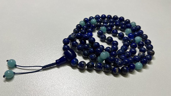 Чётки из лазурита природного «Врачевание дукхи»