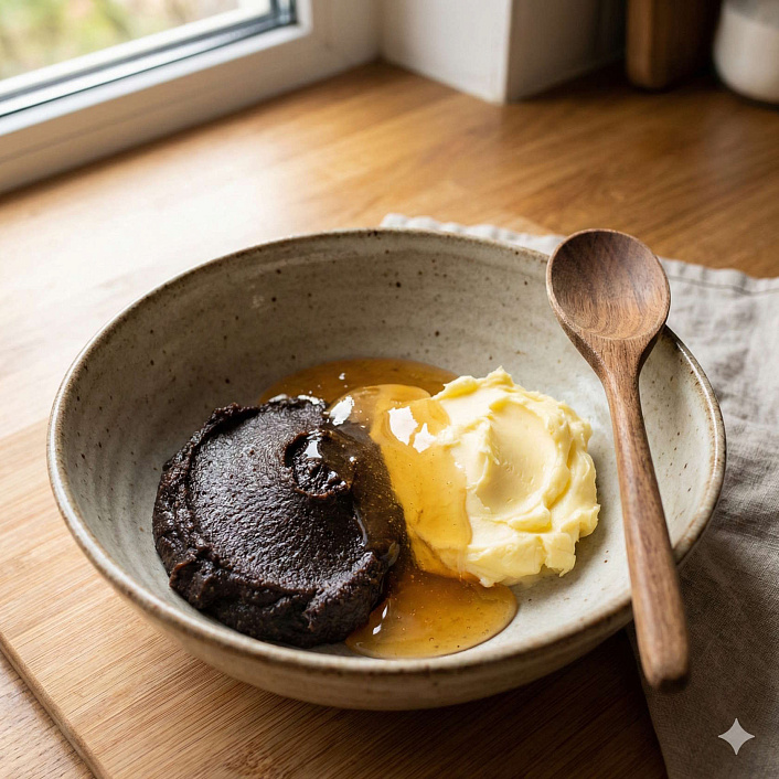 Смесь урбеча с медом и маслом пропорция 1 к 1