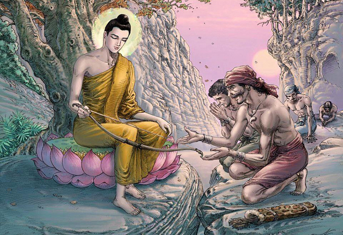 убийцы покорились будде, будда шакьямуни и убийцы