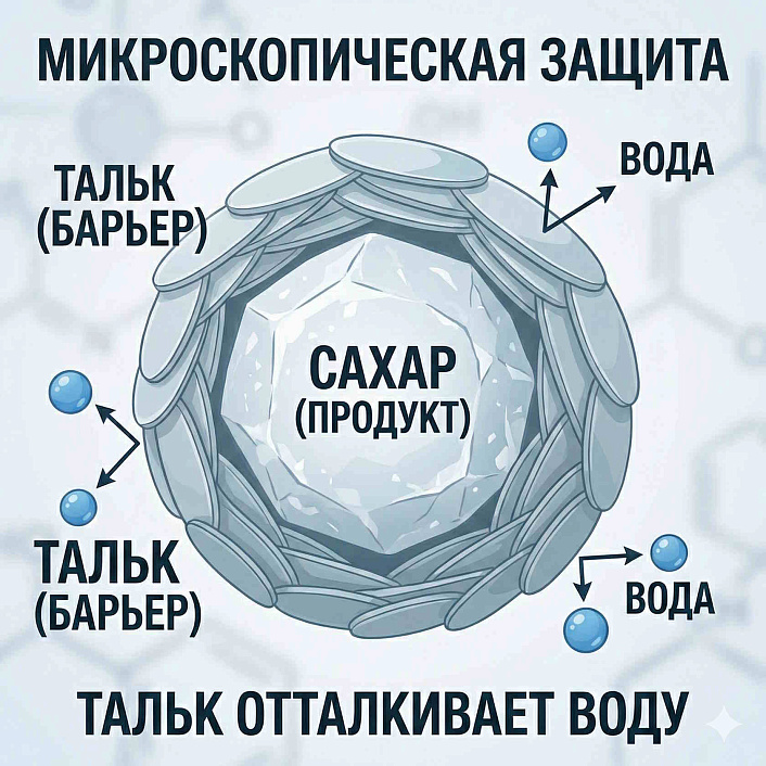 Инфографика: тальк как барьер для воды
