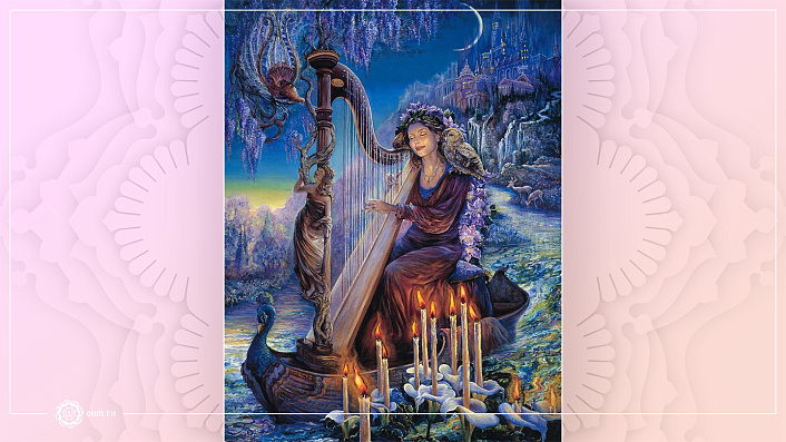 девушка играет на арфе фото