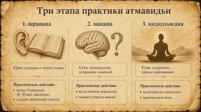 Схема этапов  атмавидьи