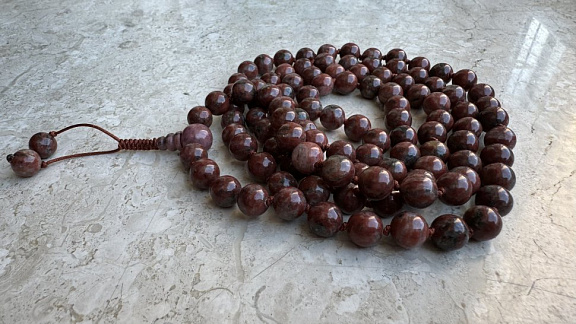 Чётки из яшмы индийской пейзажной «Благославенная Индия»